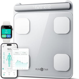 RunStar 8E ScanPro Lite Body Fat Scale with 28+ Essential Body Metrics and 3-in-1 Display