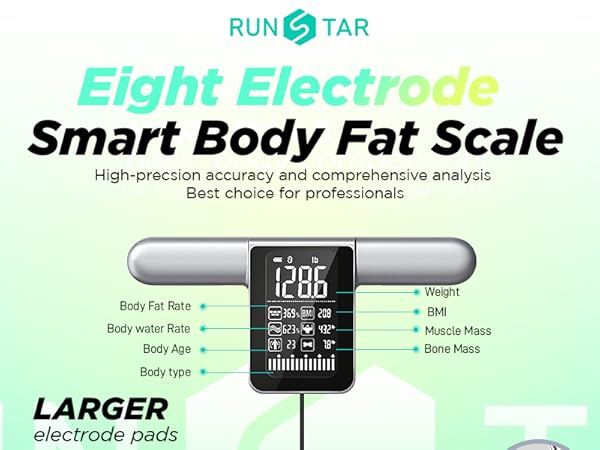 RunStar 8E SmartScan Body Fat Scale Silver – Runstar